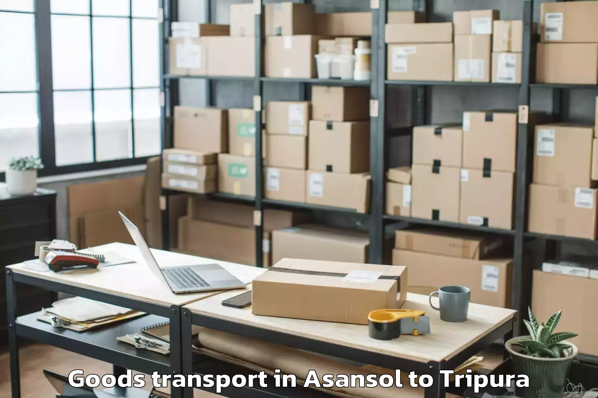 Professional Asansol to Teliamura Goods Transport